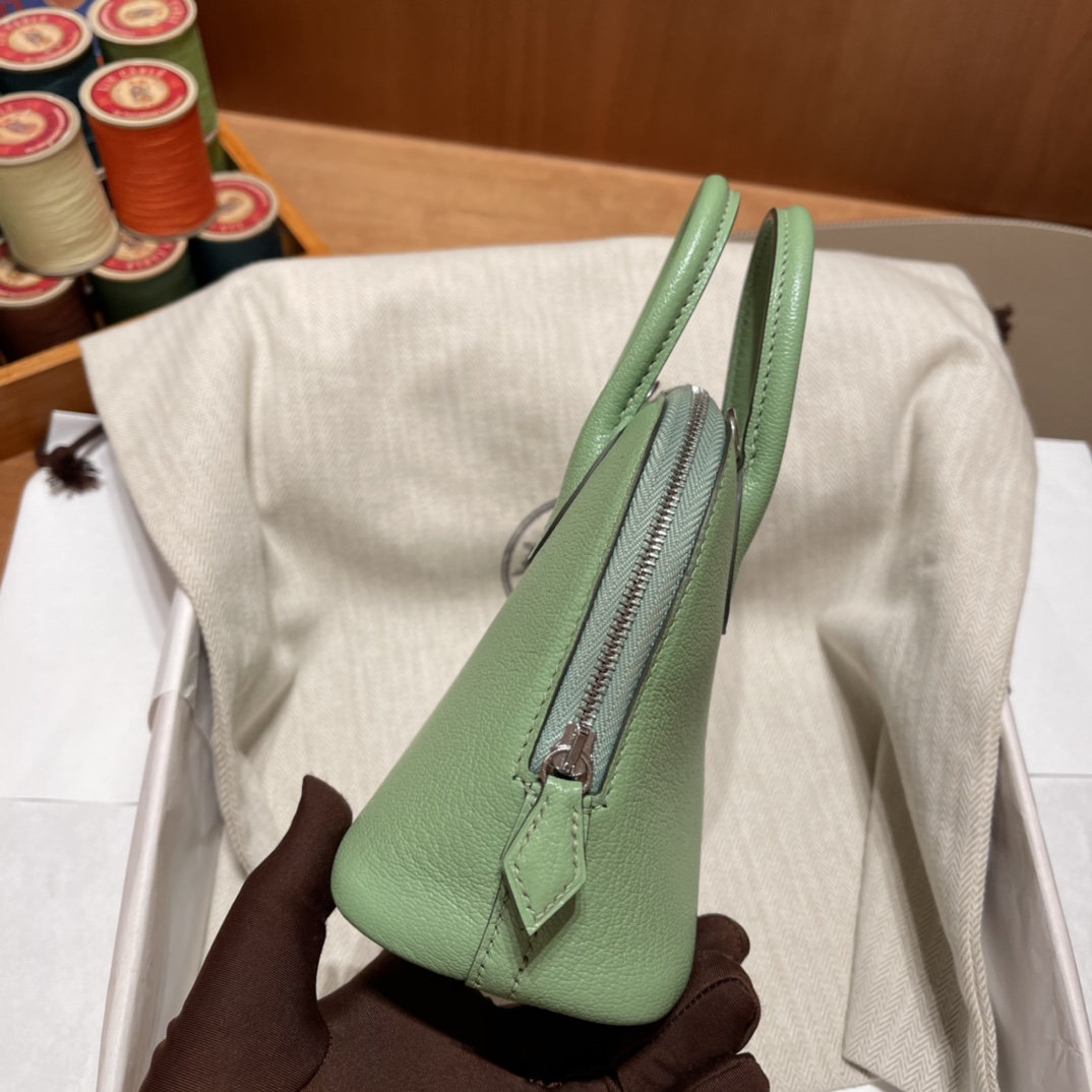 에르메스 미니 볼리드18 아보카도그린 은장 염소가죽